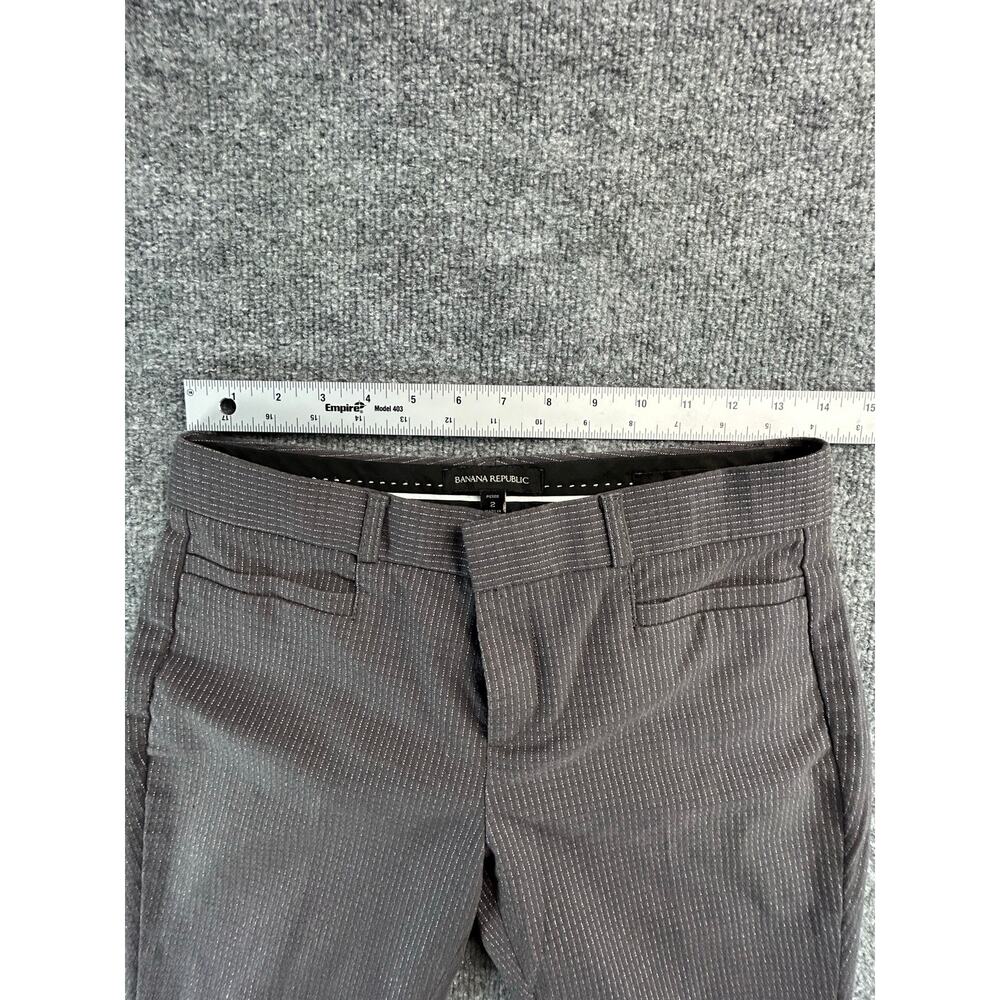 Banana Republic Sloan Petite 2 Gray Pinstripe Ankle Dress Pants Women's - Picture 9 of 10